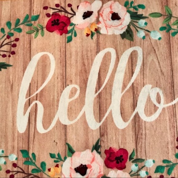 Spring Hello Floral Welcome Mat - Picture 4 of 6